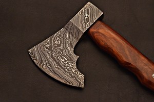 Handmade High Quality Damascus Steel Bearded <b>Viking</b> <b>Axe</b> with Wooden Handle Outdoor Survival Camping Hatchet OEM ODM - Product Image 4