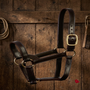 Harnais de cheval en cuir épais noir, marron, beige, robuste et durable, avec double couture et rembourrage confortable en cuir de vachette. - Product Image 1