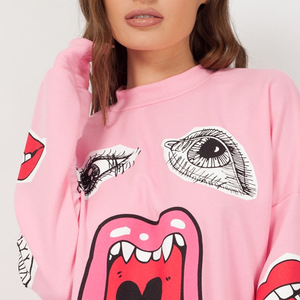 Personalized <b>Custom</b> DTG Women Hoodie OEM Polyester/Cotton Casual Graphic Print Long Sleeve Pullover Fashion Street Wear Clothing - Product Image 5