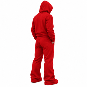 Conjunto de Chándal Moderno para Hombre: Sudadera con Capucha de Cremallera Completa y Pantalones Acampanados Estilo Y2K - Ropa Urbana de Moda - Product Image 3