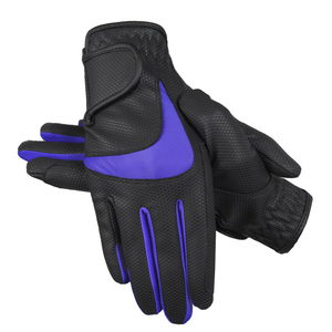 Black Leather Full <b>Finger</b> Riding Gloves Breathable Non Slip Outdoor Sports Unisex Summer Adjustable Wrist <b>Strap</b> Pull-On - Product Image 6