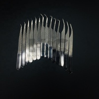 Pince à cils professionnelle de haute qualité en acier inoxydable, faite à la main, à isolation à 45 degrés, droite, pour extensions de cils, durable