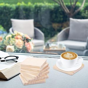 Hot Sale Wooden Coasters Handmade Natural Wood Drink <b>Mats</b> for Home Cafe Restaurant and Hotel Wholesale Price - Product Image 1