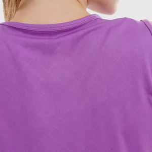 Débardeur sans manches violet pour femme, personnalisable avec logo, doux, extensible, coupe ajustée, décontracté, pour la gym, fournisseur OEM en gros - Product Image 5