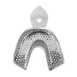 Premium Quality Dental Impression Tray with Edge L1 Perforated Lower Size XL Stainless Steel Reusable Autoclavable Orthodontic - Product Image 1