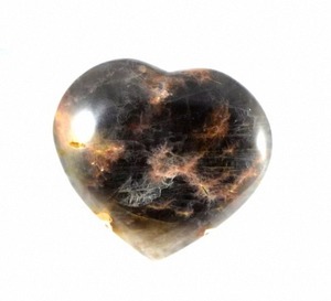 Pierre de lune noire en forme de cœur bombé, pierre précieuse de guérison, charme mystique poli, protection psychique et intuitive, amour divin, mascotte Feng Shui - Product Image 5