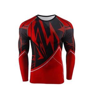 Rashguard de compression personnalisé à manches longues, anti-UV, anti-bactérien, séchage rapide, respirant, en polyester et élasthanne, pour BJJ MMA, pour hommes - Product Image 2