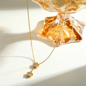 Collar de Flores para Mamá, Mujer, Acero Inoxidable 304, Chapado en Oro Real de 18K con Circonita, con Revestimiento de 0.03µm de Grosor - Product Image 6