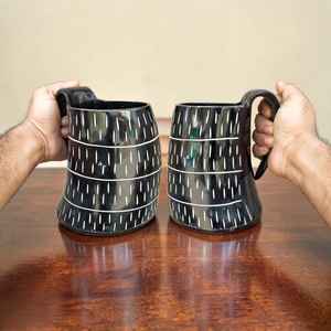 Mug à boire en corne de bœuf poli, fait main, style Viking, 600 ml, pour miad, bière et vin, à prix avantageux - Product Image 1