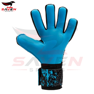 Soccer Goalkeeper Gloves Blue Black <b>Full</b> Finger PU Material Adjustable Wrist Strap Non <b>Slip</b> Breathable Unisex Sports Gear - Product Image 5