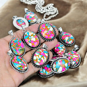 Collares con colgante fino de Plata de Ley 925, piedras preciosas de caramelo de cobre Rosa Natural, joyería de mujer de varios estilos, regalo de cumpleaños - Product Image 1