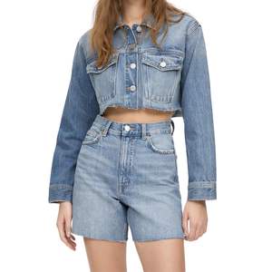 Últimos Shorts de Mezclilla para Mujer, Elegantes, de Cintura Alta, Lavado Claro, con Dobladillo Deshilachado, Casuales de Verano, Venta al Por Mayor Personalizada - Product Image 6