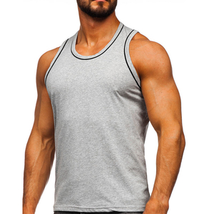 Débardeur sans manches en coton tricoté avec logo personnalisé pour homme, gilet de gym pour musculation, fitness, décontracté, broderie unie et simple - Product Image 1