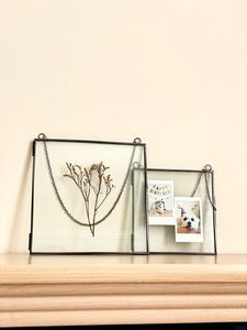 Metal & Glass Photo <b>Frame</b> with 2 Sides Glass Hanging Wall Decor for Home Display Customised Photo <b>Frames</b> - Product Image 2