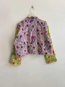 Veste en coton Phulkari brodée à la main avec des motifs floraux, manches longues, veste ethnique traditionnelle pour femmes, printemps - Product Image 3