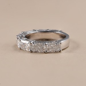 Elegant Stackable Band Radiant Cut Moissanite Half <b>Eternity</b> Band <b>Ring</b> 925 <b>Silver</b> Fine Gift For Anniversary Party Charms - Product Image 2