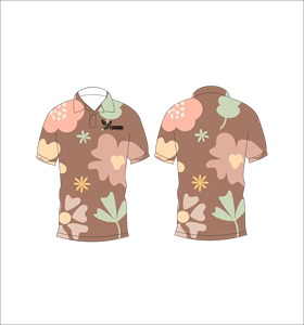 Polo pour homme à imprimé floral marron, manches courtes, coton, décontracté, respirant, coupe classique, vêtements d'été - Product Image 6