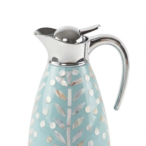 Superbe Pichet Isotherme Artisanal en Nacre Motif à Pois Bleu Clair pour l'Aïd – Vente en Gros - Product Image 2