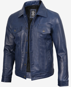 Premium <b>Men</b>’s Leather <b>Trucker</b> <b>Jacket</b> Custom Genuine Leather Classic Fit Wholesale Stylish Casual Outerwear Wholesale Supplier - Product Image 3