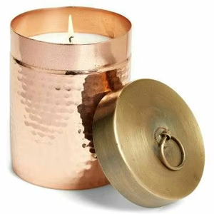 Copper Finish Metal Candle Wax Jar With Lid For Handmade Candle Packaging And Fragrance Product Use - Product Image 1