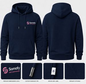 Sudadera con Capucha para Mujer Somofy Enterprises, 100% Algodón, Tejido de Felpa, Ecológica, Logotipo Bordado en la Parte Delantera, Color Sólido, Invierno - Product Image 1