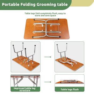 Mesa de Peluquería Canina Plegable de 36 Pulgadas con Brazo Ajustable, Superficie Antideslizante y Bandeja de Almacenamiento de Malla para Uso Doméstico - Product Image 5