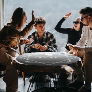 Tappetino da Tavolo per Poker Texas Hold'em Nero con Fondo Antiscivolo, Accessori per Giochi - Product Image 2