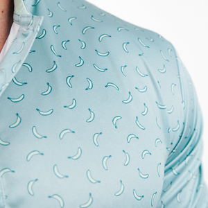 Polo de Hombre Azul Claro con Estampado de Plátanos, Manga Corta, Tejido de Poliéster, Informal, Transpirable, Ropa de Golf - Product Image 2