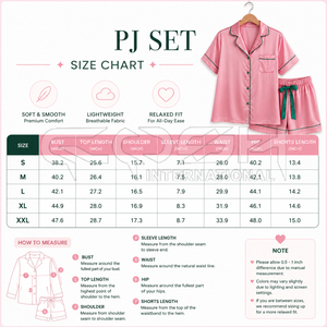 Cosh International Custom Logo Women's Pink Satin Short Sleeve Pajama Set With <b>Green</b> Trim Button Front Classic Style Summer Wear - Product Image 6