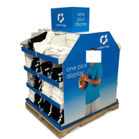 Support d'affichage en carton ondulé pour produits désodorisants pliables, avec 3 étagères, autoportant pour serviettes