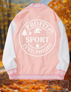 เสื้อแจ็คเก็ต PROFIT SPORTS คอวี ผ้าขนสัตว์/หนัง ปักลายตัวอักษร สีชมพูขาว ด้านหน้าปักลาย กลับด้านได้ ระบายอากาศ กันลม แห้งเร็ว สำหรับฤดูหนาว - Product Image 4