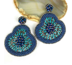 Handmade Embroidery Multicolor Beaded Light Luxury Trendy Hoops Earrings Wedding Party Festive Ethnic Dangle Boho Fashion - Product Image 2