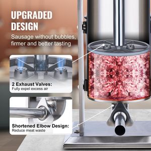 Embutidora de Salchichas Manual de Doble Velocidad, Embutidora de Carne Vertical, Acero Inoxidable 304 de Grado Alimenticio, Máquina para Hacer Salchichas de Alta Calidad - Product Image 3