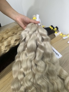 Extensions de cheveux humains vierges à pointe plate de 28 pouces, 100g, qualité supérieure, ondulation naturelle avec pointes super double drawn - Prix de gros - Product Image 6
