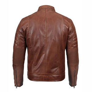Stylish <b>Men's</b> Genuine Leather Winter Casual <b>Jacket</b> with Zipper Front <b>Long</b> Sleeve High Quality New Condition - Product Image 3