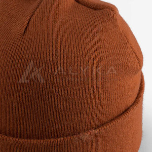 High Demand Premium Winter Beanie Hats Custom Logo 100% Acrylic Unisex Adjustable <b>Folded</b> Edge Silk <b>Screen</b> Printed - Product Image 6