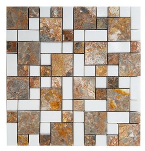 Modern Stone <b>Mosaic</b> Tile Square 8mm Thick Polished Water Resistant Interior Wall Bathroom Contemporary Design - Product Image 1