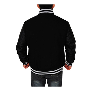 High Quality Oem Custom Leather Sleeve Chenille Embroidery Bomber <b>Flight</b> Baseball Team Vintage Letterman Varsity <b>Jacket</b> For <b>Men</b> - Product Image 6