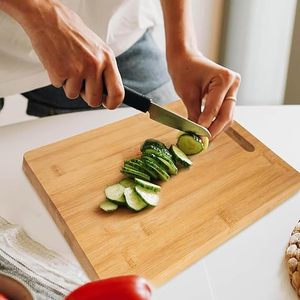 Tabla de Cortar de Bambú Natural con Asa, Tabla de Cocina Ecológica para Preparación de Alimentos - Product Image 3