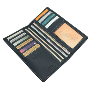 Castello Top Quality Cowhide Soft Leather RFID Long <b>Wallet</b> Men's Women's Black Dark Brown - Product Image 1