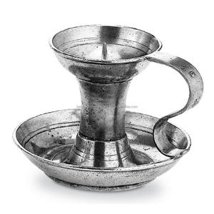 Bougeoir conique en aluminium fini nickel pour la décoration d'éclairage domestique Autres bougeoirs Lanternes et bocaux à bougies - Product Image 2