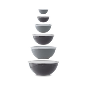 Set di 6 ciotole multiuso Lacor con coperchi, contenitori per alimenti, colore grigio - Product Image 1