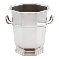 Seau à glace classique en acier inoxydable de haute qualité, capacité 12L, portable, pour fêtes, maison, bureau, décoration, pot de fleurs de luxe