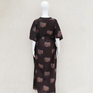 Animal Print Boho Kaftan <b>Dress</b> Brown Cotton Blend Tunic Batwing Lounge Cover Up customize Kaftan For <b>women</b> - Product Image 6