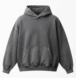 Sudadera con Capucha Unisex de Invierno, Estilo Vintage, Lavado Ácido, Desteñida, Oversize, Streetwear, Poliéster/Algodón - Product Image 1
