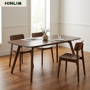 Table à manger rectangulaire NESTHOUZ style ferme moderne du milieu du siècle, en bois massif, avec pieds évasés, 6 places, durable et stable, pour appartement et salle à manger - Product Image 3