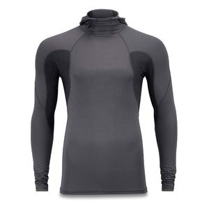 Camiseta Térmica Personalizada para Hombre y Niño, Negra, de Alta Elasticidad, Manga Larga, Corte Ajustado, con Capucha y Cuello Acolchado con Diseño de Tatuaje - Product Image 2