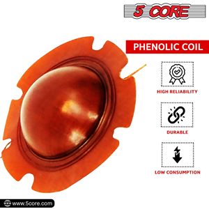 Diaframma Fenolico di Ricambio 5 Core da 2 Pollici, Confezione da 10, Bobina Vocale da 51mm con Forma in Kapton per Driver Altoparlante Tweeter a Tromba 8 Ohm - Product Image 6