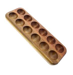 Porte-œufs en bois couleur naturelle pour réfrigérateur, plateau de rangement pour œufs en bois pour comptoir, personnalisable - Product Image 1