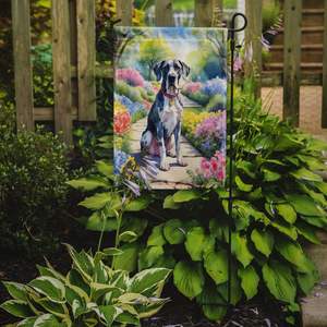Drapeau de jardin multicolore Great Dane Spring Path Drapeau de cour décoratif Bannière pour patio Artwork for Flower Beds Mailbox Decor - Product Image 2